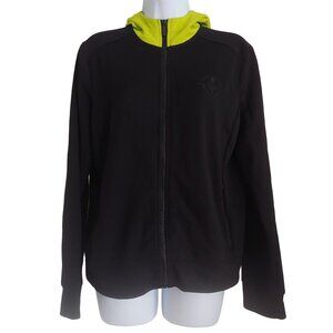 Lauren Ralph Lauren Active Lime Green/Black Full Zip Hoodie Pockets M